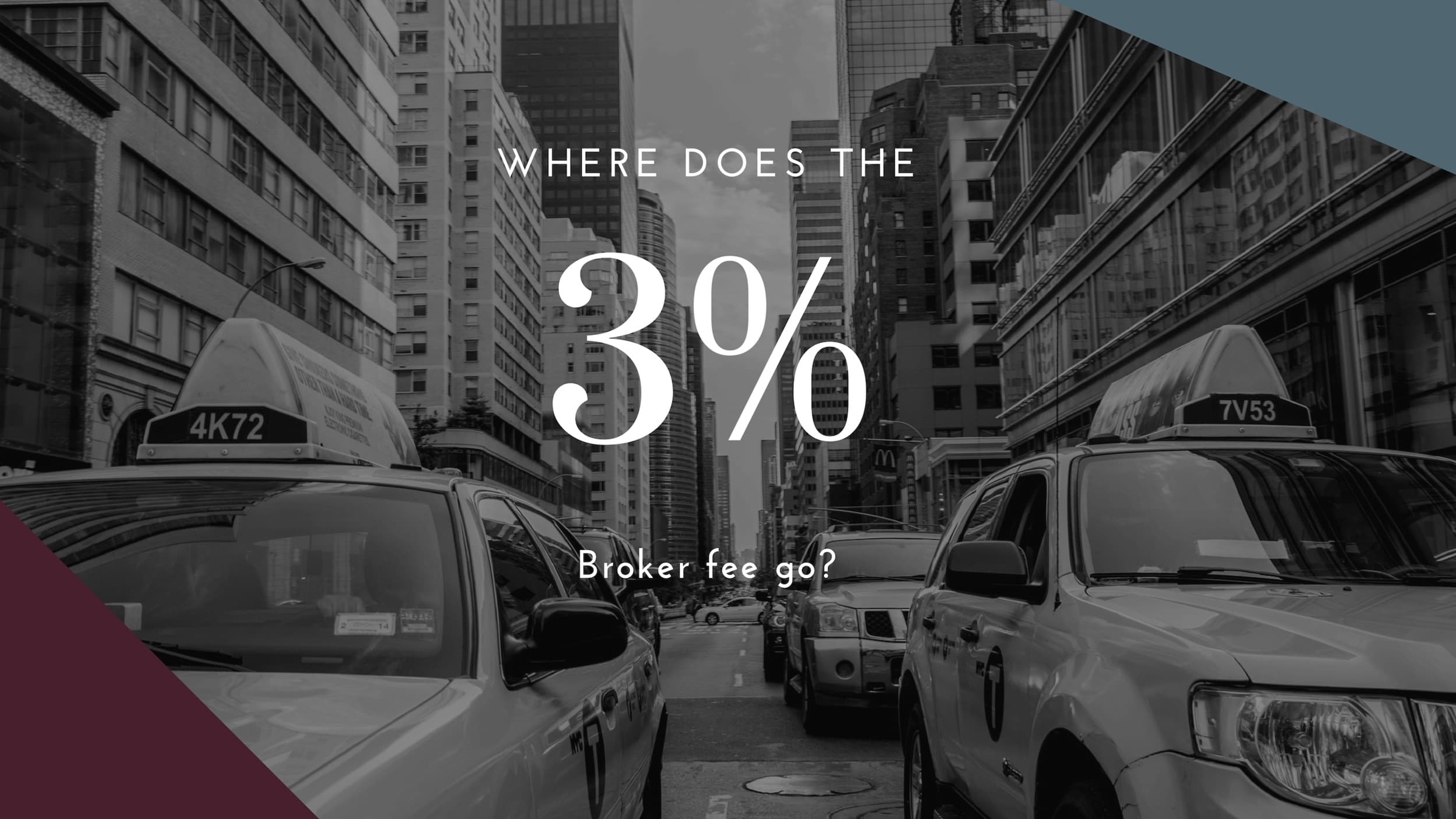 NYC Fee Anatomy — Wonderstreet Diagram: where the typical NYC 3% broker fee goes — Wonderstreet